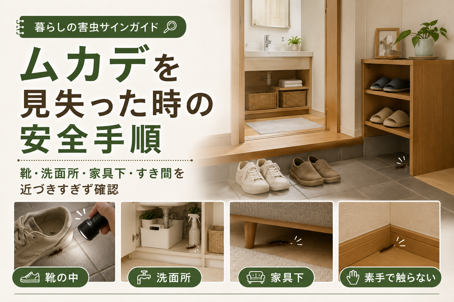 ムカデが毎日出る理由|ムカデを見失った時の安全手順