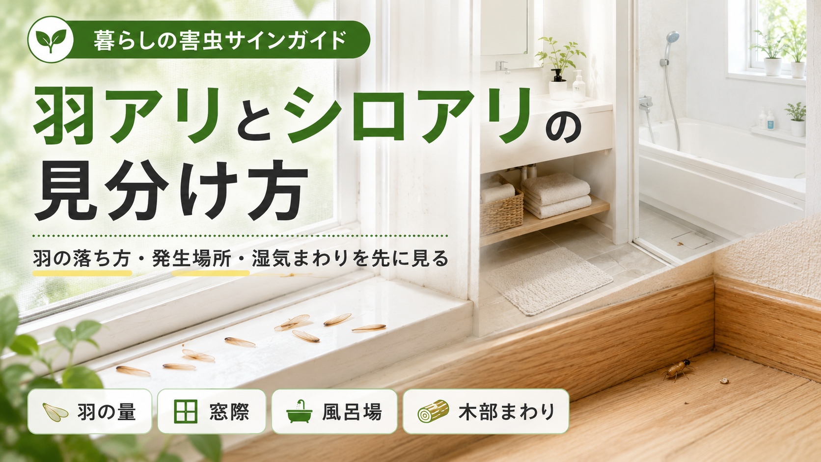 羽アリとシロアリの違いが分からない時の安全ガイド|羽アリとシロアリの見分け方